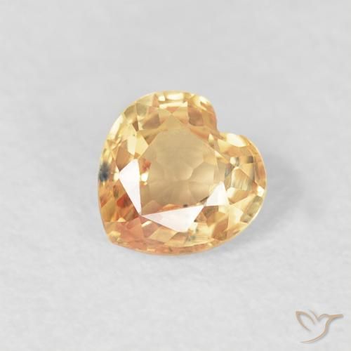 0.44ct Natural Dorado durazno claro Zafiro, Corazón, VVS-VS