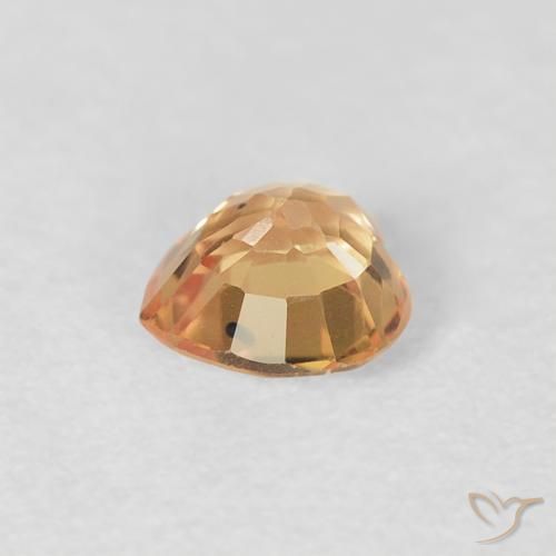Zafiro Dorado durazno claro natural de 0.44 ct, Corazón, VVS-VS