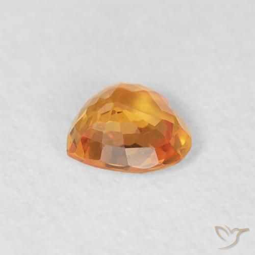 Zafiro Naranja claro natural de 0.40 ct, Corazón, VVS