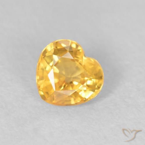 0.44ct Natural Dorado medio Zafiro, Corazón, VS