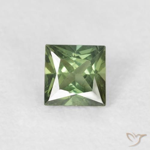 0.31ct Natural Verde medio Zafiro, Cuadrado, VS