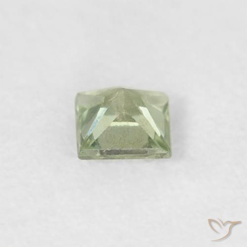 Zafiro Verde salvia muy claro natural de 0.20 ct, Cuadrado, VS
