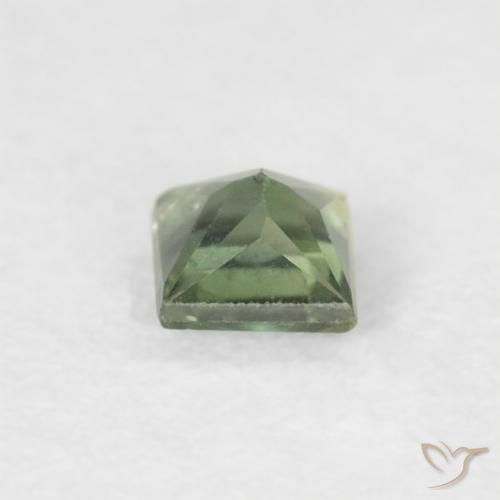 Zafiro Verde oscuro natural de 0.20 ct, Cuadrado, VS