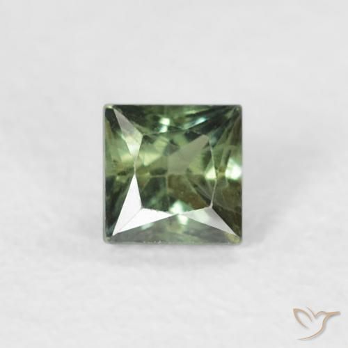 0.24ct Natural Verde oscuro Zafiro, Cuadrado, VS