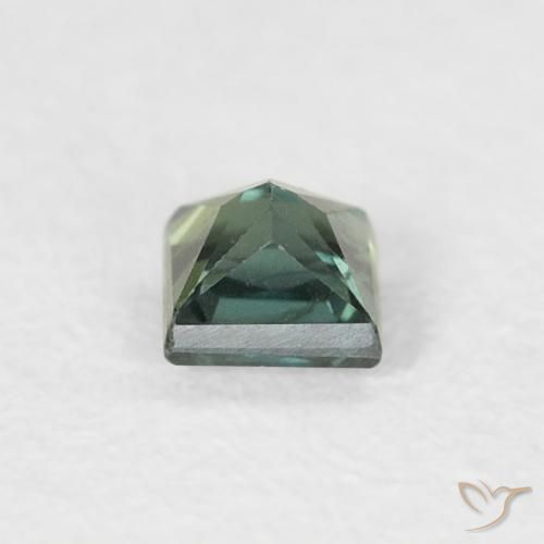 Zafiro Verde oscuro natural de 0.24 ct, Cuadrado, VS