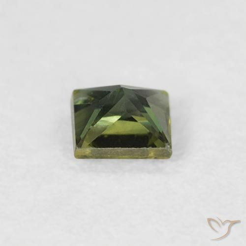 Zafiro Verde terroso natural de 0.30 ct, Cuadrado, VS