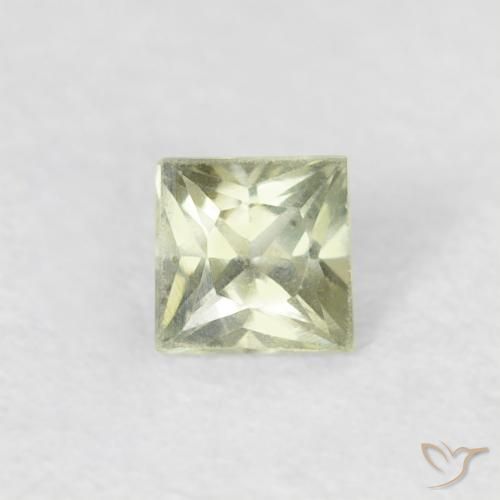0.20ct Natural Verde cálido Zafiro, Cuadrado, VS