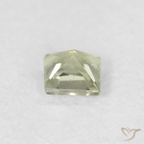 Zafiro Verde cálido natural de 0.20 ct, Cuadrado, VS