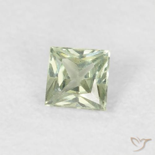 Zafiro Verde bosque claro natural de 0.20 ct, Cuadrado, VS