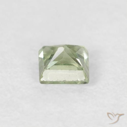 Zafiro Verde bosque claro natural de 0.20 ct, Cuadrado, VS