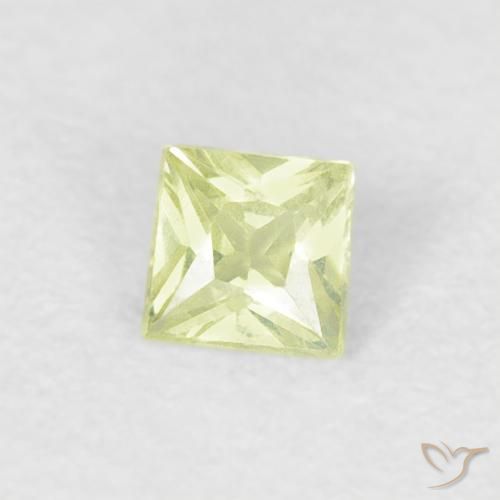 Zafiro Medium Light-Yellow natural de 0.18 ct, Cuadrado, VS