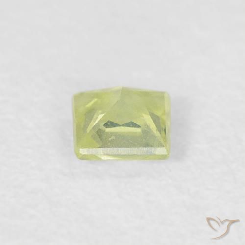Zafiro Medium Light-Yellow natural de 0.18 ct, Cuadrado, VS