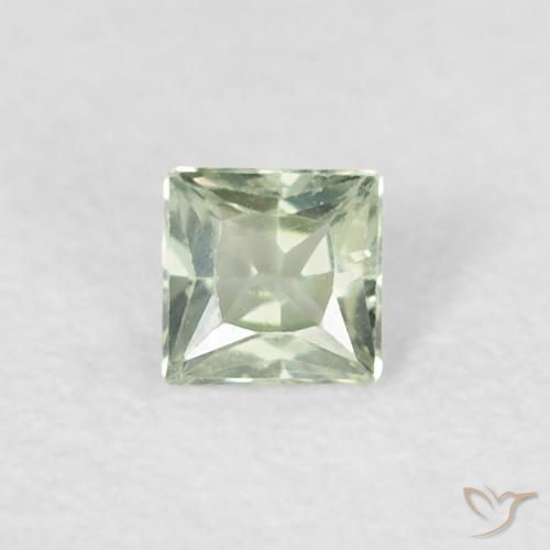 0.20ct Natural Verde musgo pálido Zafiro, Cuadrado, VS