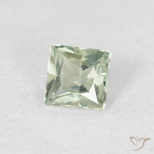 Zafiro Verde musgo pálido natural de 0.20 ct, Cuadrado, VS