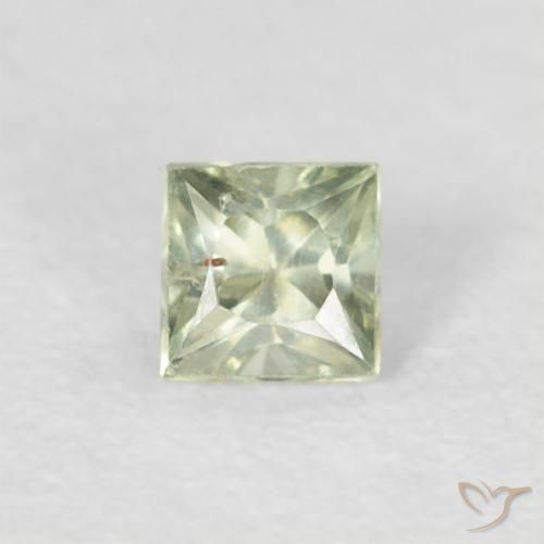 0.24ct Natural Verde muy claro Zafiro, Cuadrado, VS