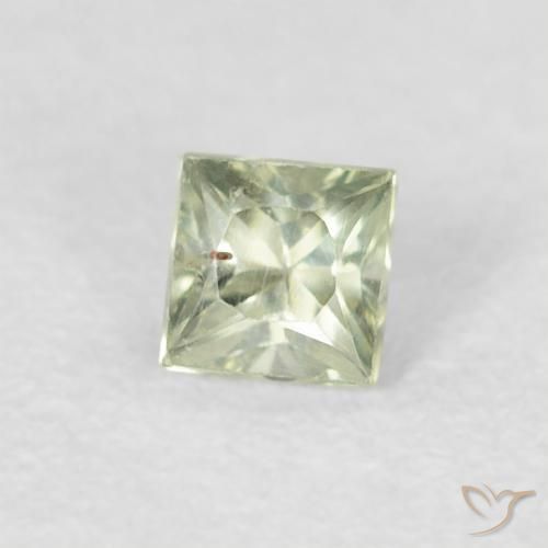 Zafiro Verde muy claro natural de 0.24 ct, Cuadrado, VS