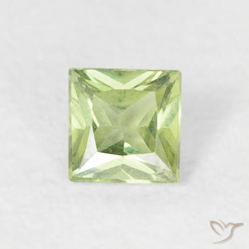 0.20ct Natural Verde amarillo claro Zafiro, Cuadrado, VS, Photo A