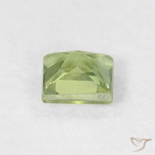 Zafiro Verde amarillo claro natural de 0.20 ct, Cuadrado, VS