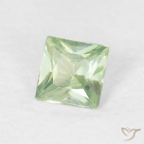 Zafiro Verde muy claro natural de 0.18 ct, Cuadrado, VS