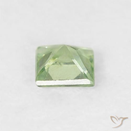 Zafiro Verde muy claro natural de 0.18 ct, Cuadrado, VS