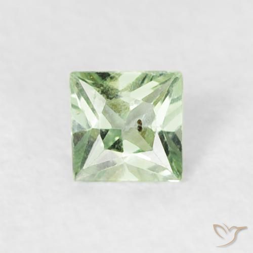 0.16ct Natural Verde muy claro Zafiro, Cuadrado, VS