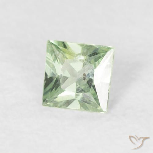 Zafiro Verde muy claro natural de 0.16 ct, Cuadrado, VS