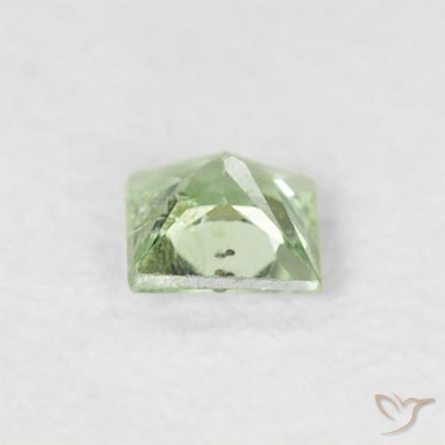 Zafiro Verde muy claro natural de 0.16 ct, Cuadrado, VS