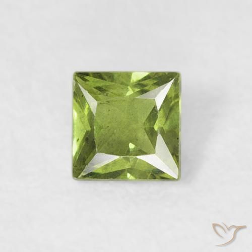 0.27ct Natural Verde vivo Zafiro, Cuadrado, VS