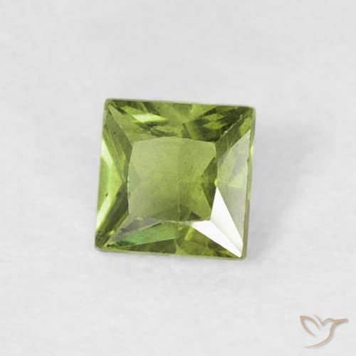 Zafiro Verde vivo natural de 0.27 ct, Cuadrado, VS