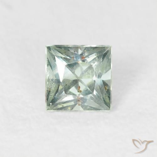 0.20ct Natural Verde bosque pálido Zafiro, Cuadrado, VS