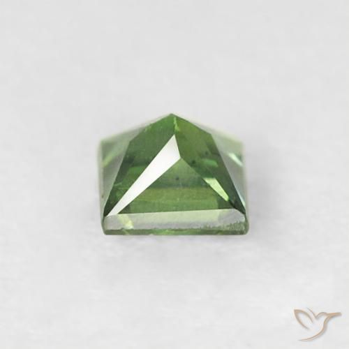 Zafiro Verde medio natural de 0.24 ct, Cuadrado, VS