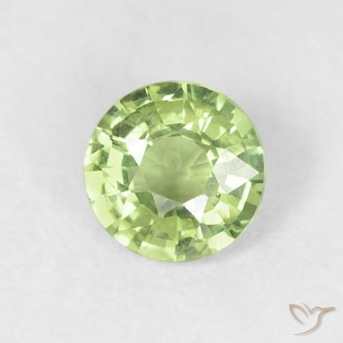 0.59ct Natural Verde vivo claro Zafiro, Redondo, VS