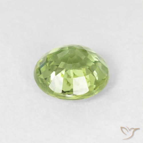 Zafiro Verde vivo claro natural de 0.59 ct, Redondo, VS