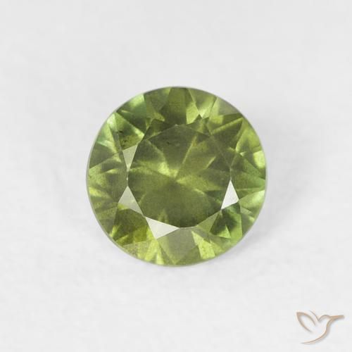 0.43ct Natural Verde bosque Zafiro, Redondo, VS