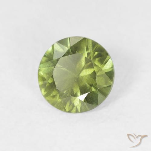 Zafiro Verde bosque natural de 0.43 ct, Redondo, VS