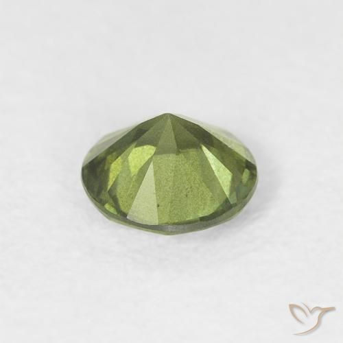 Zafiro Verde bosque natural de 0.43 ct, Redondo, VS