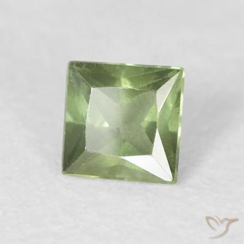 Zafiro Verde bosque natural de 0.40 ct, Cuadrado, VS