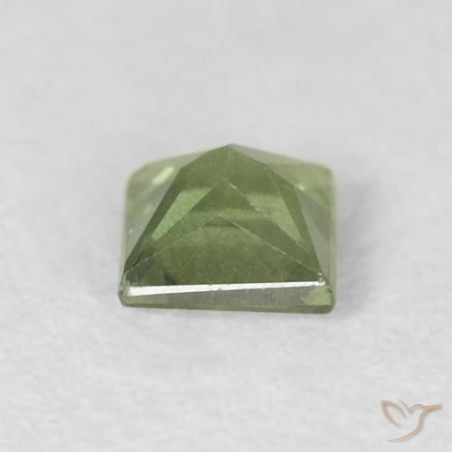 Zafiro Verde bosque natural de 0.40 ct, Cuadrado, VS