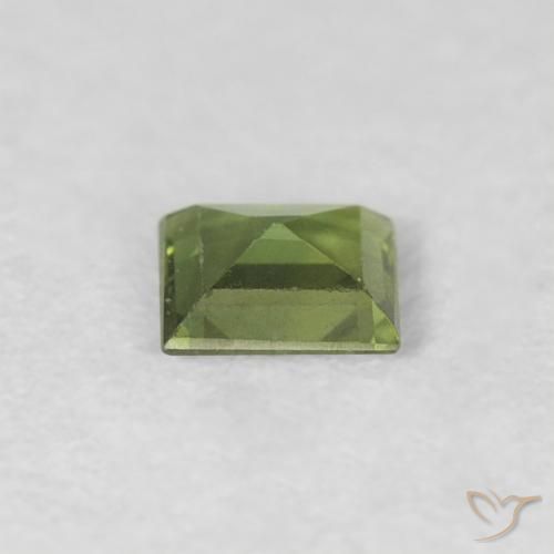 Zafiro Verde cálido natural de 0.28 ct, Cuadrado, VVS
