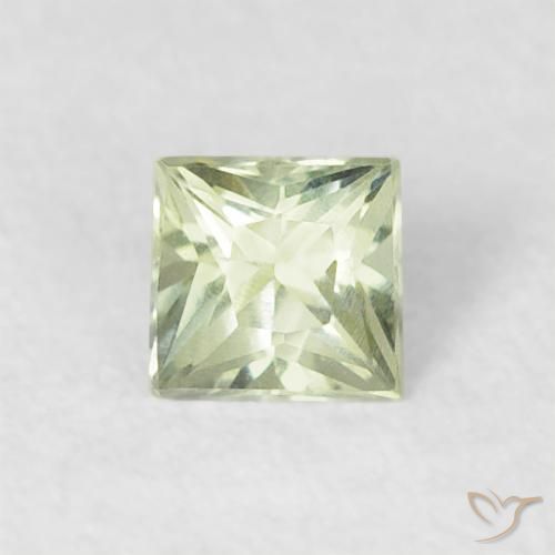 0.18ct Natural Verde salvia muy claro Zafiro, Cuadrado, VVS