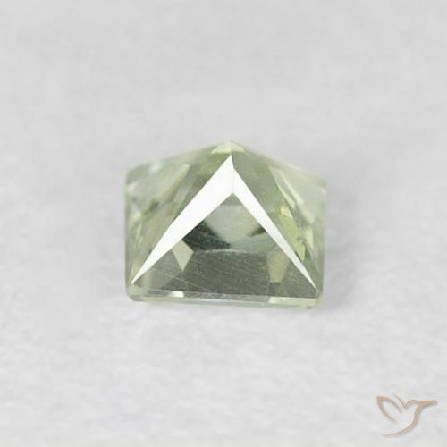Zafiro Verde salvia muy claro natural de 0.18 ct, Cuadrado, VVS