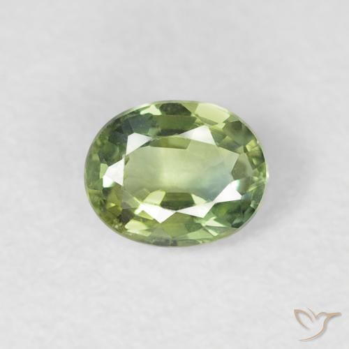 0.30ct Natural Verde cálido Zafiro, Ovalada, VVS