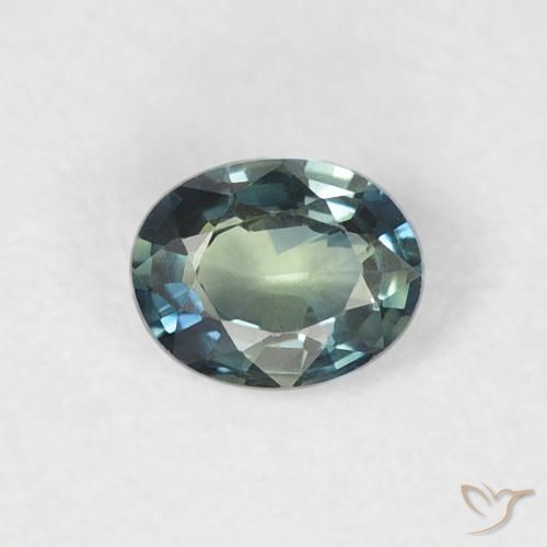 0.31ct Natural Azul verdoso Zafiro, Ovalada, VVS