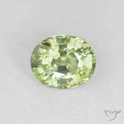 0.51ct Natural Verde vivo claro Zafiro, Ovalada, VVS