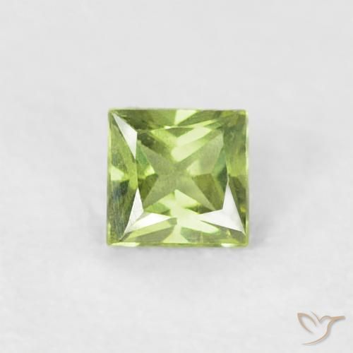 0.21ct Natural Verde vivo claro Zafiro, Cuadrado, VS