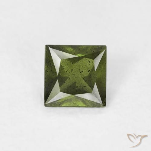 0.36ct Natural Verde oscuro Zafiro, Cuadrado, VS