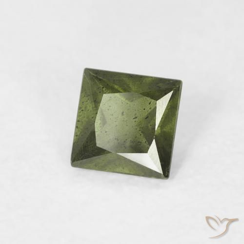 Zafiro Verde oscuro natural de 0.36 ct, Cuadrado, VS
