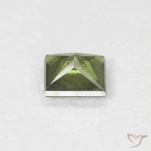 Zafiro Verde oscuro natural de 0.36 ct, Cuadrado, VS
