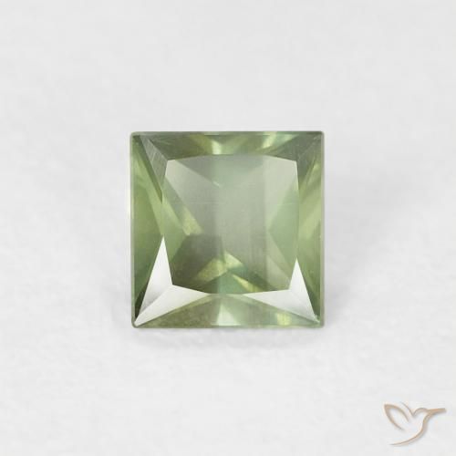 0.29ct Natural Verde bosque claro Zafiro, Cuadrado, VS