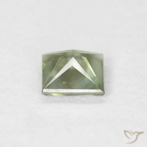 Zafiro Verde bosque claro natural de 0.29 ct, Cuadrado, VS